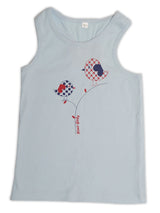 Nino Bambino 100% Organic Cotton Sky Blue Tank Top/Vest For Girls