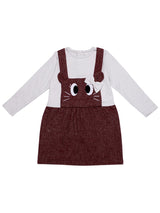 Nino Bambino 100% Organic Cotton Dungaree With Attached T-Shirt For Baby Girls