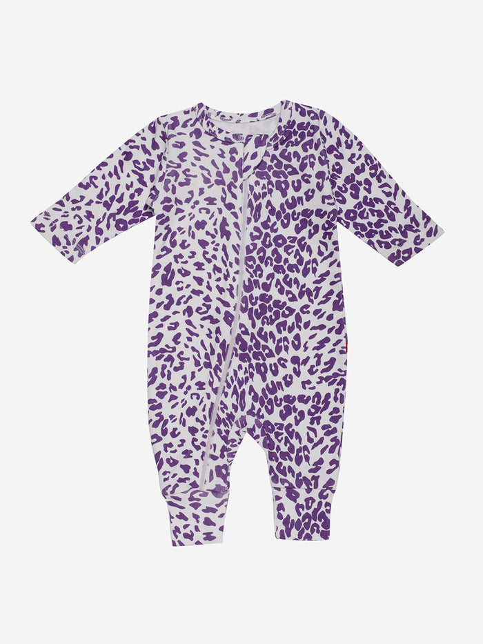 Nino Bambino 100% Organic Cotton Long Sleeves Zipper Romper For Baby Girls