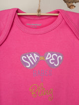 Nino Bambino 100% Organic Cotton Slogan Print Short Sleeve Bodysuits For Baby Girl.