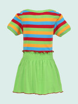 Nino Bambino 100% Organic Cotton Short Sleeve Lap Shoulder Onesie Dress For Baby Girls