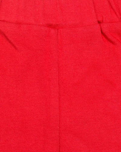 Nino Bambino 100% Pure Organic Cotton Round Neck Half Sleeve Octopus Print Top & Plane Red legging Top & Bottom Set for Baby Girls