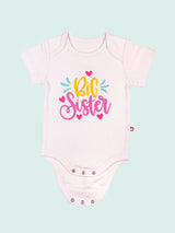 Nino Bambino 100% Organic Cotton Round Neck Short Sleeves Pink Color Slogan Bodysuit For Baby Girl