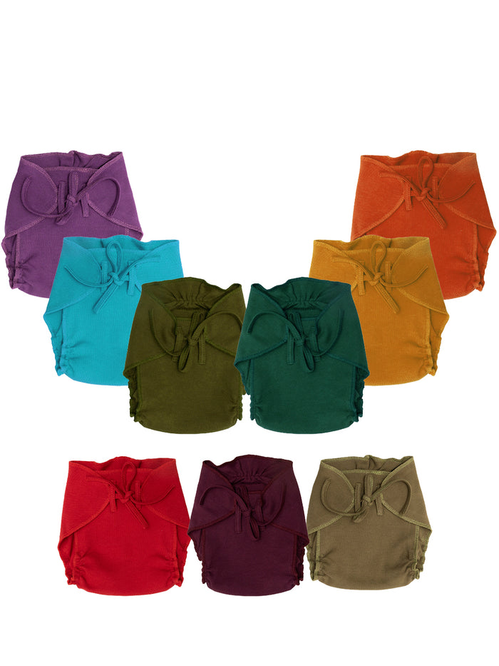 Nino Bambino 100% Organic Cotton Reusable/Washable Assorted Diaper Pack of 9 For Unisex Baby