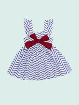 Nino Bambino 100% Organic Cotton Blue Horizontal Striped Sleeveless Dress For Baby & Kid Girls