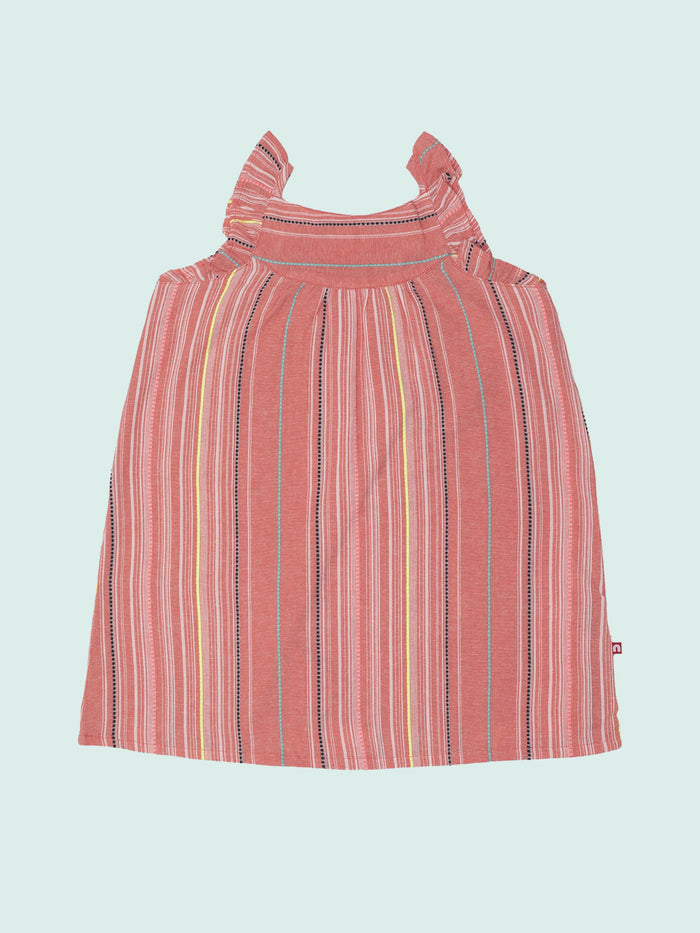 Nino Bambino Sleeveless Multi-Color Cotton Dress For Baby Girls