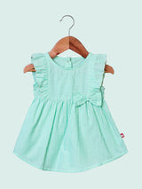 Nino Bambino 100% Organic Cotton Sleeveless Short/Mini Dresses With Bow For Baby Girls
