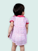 Nino Bambino 100% Organic Cotton Floral Print Mini/Short Apron Dress For Baby Girls