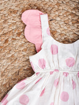 Nino Bambino 100% Organic Cotton White & Pink Butterfly Wings Dress For Baby Girls
