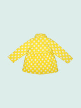 Nino Bambino Anti-Pill Polyester Recycled Polar Fleece Long Sleeve Yellow Color Winter Waist Coat For Baby Girls