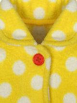 Nino Bambino Anti-Pill Polyester Recycled Polar Fleece Long Sleeve Yellow Color Winter Waist Coat For Baby Girls