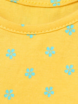 Nino Bambino 100% Organic Cotton Sleeveless Yellow Color Tank Top & Solid Skirt For Baby Girl