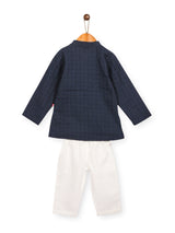Nino Bambino 100% Organic Cotton Blue Kurta & White Pajama For Boys
