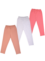 Nino Bambino 100% Organic Cotton Pack Of 3 Legging Sets For Baby & Kids Girl.