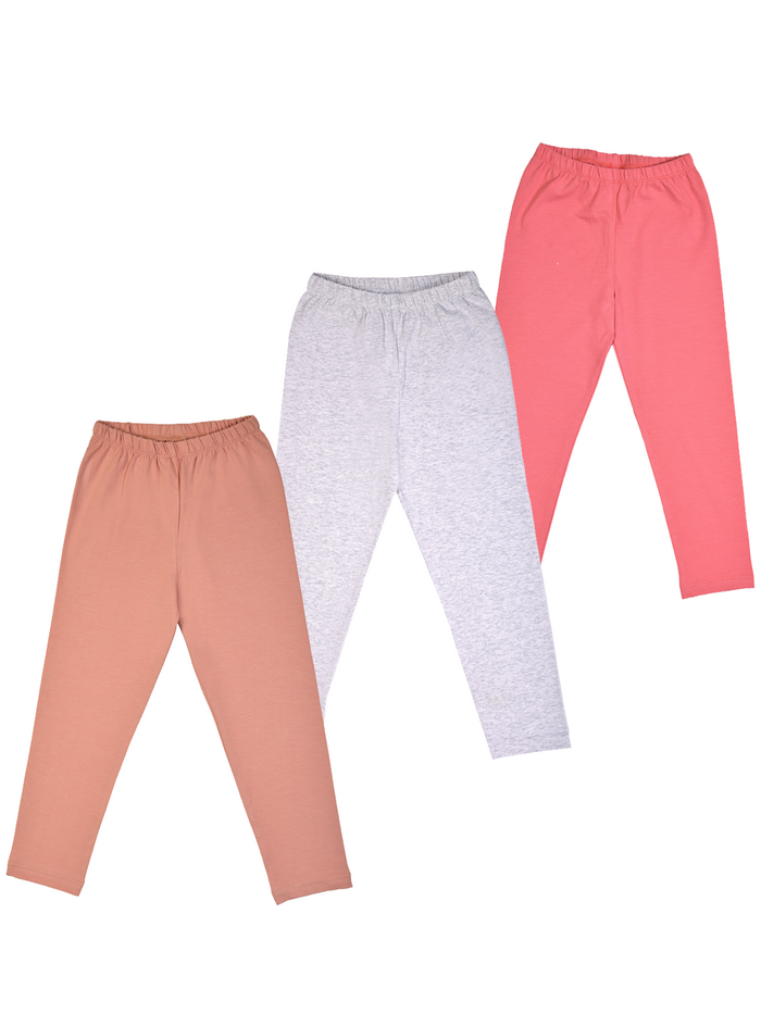 Nino Bambino 100% Organic Cotton Pack Of 3 Legging Sets For Baby & Kids Girl.