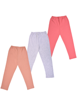 Nino Bambino 100% Organic Cotton Pack Of 3 Legging Sets For Baby & Kids Girl.