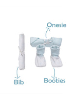 Nino Bambino 100% Organic Cotton White & Blue Print Essentials Gift Sets Pack of 3 For Newborn Baby Boy