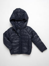 Nino Bambino Navy Blue Hoodie Puffer Jacket For Unisex Kids Kids Boy & Kids Girl