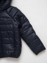 Nino Bambino Navy Blue Hoodie Puffer Jacket For Unisex Kids Kids Boy & Kids Girl