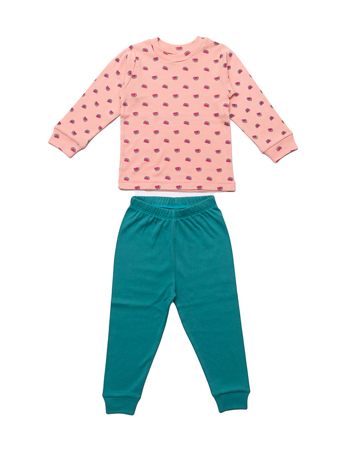 Nino Bambino 100% Organic Cotton Long Sleeves Top And Bottom Sets/Pajama Sets For Kids Girls