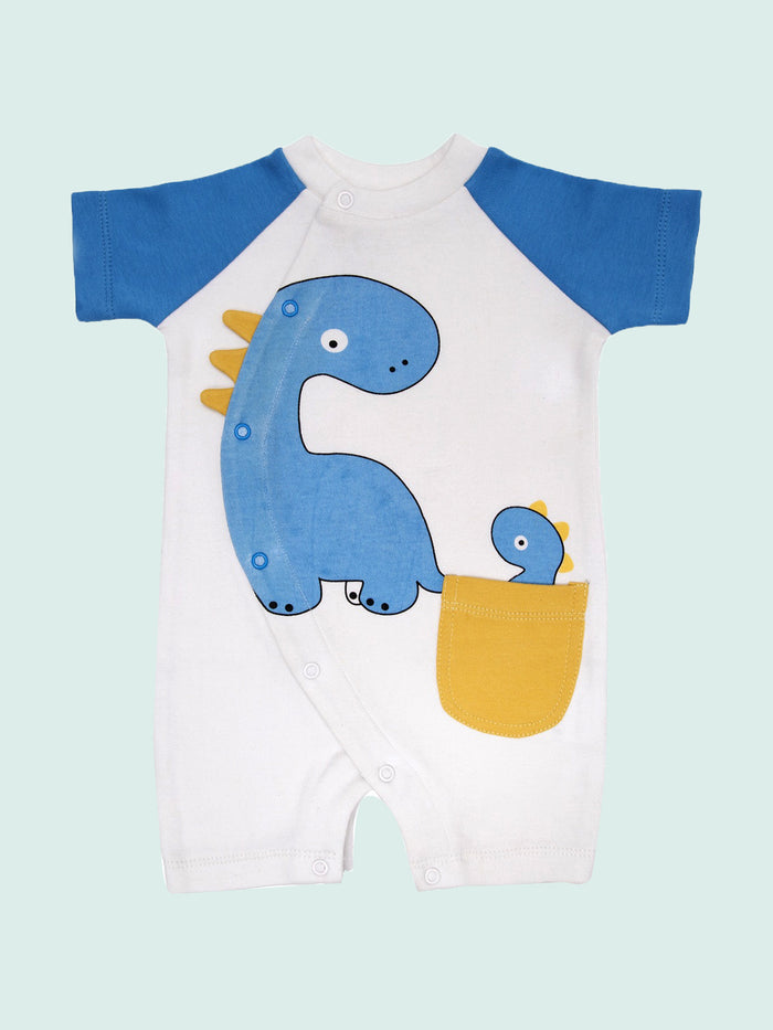 Nino Bambino 100% Organic Cotton Short Sleeve Kimono Half Romper For Unisex Baby