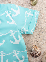 Nino Bambino 100% Organic Cotton Short Sleeve Half Romper With Bow For Baby Boy