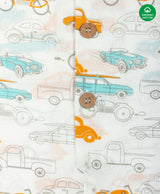 Nino Bambino 100% Organic Cotton Car Print Half Romper With Boy For Baby Boy