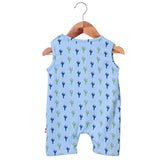 Nino Bambino 100% Organic Cotton Round Neck Sleeveless Sky Blue Romper/One-pieces For Unisex Baby