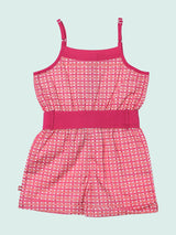 Nino Bambino 100% Organic Cotton Sleeveless Checked Singlet Jumpsuit Dress For Baby Girl