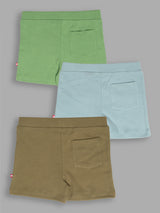 Nino Bambino 100% Organic Cotton Multi-Color Shorts Sets Pack Of 3 For Baby & Kids Boy.