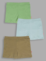 Nino Bambino 100% Organic Cotton Multi-Color Shorts Sets Pack Of 3 For Baby & Kids Boy.