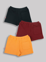 Nino Bambino 100% Organic Cotton Multi-Color Shorts Sets Pack Of 3 For Baby & Kids Boy.