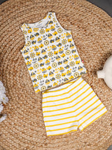 Nino Bambino 100% Organic Cotton Sleeve-less T-shirt & Shorts Set Top & Bottom Sets For Baby Boy
