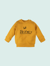 Nino Bambino 100% Organic Cotton Round Neck Full Sleeve Yellow Color Sweatshirt For Unisex Kids