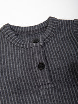 Nino Bambino Charcoal Color Full Sleeve Thermal Romper For Unisex Baby Baby Boy & Baby Girls