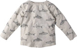 Nino Bambino 100% Organic Cotton Round Neck Long Sleeve Grey Color Fish Print Sweatshirt for Girls