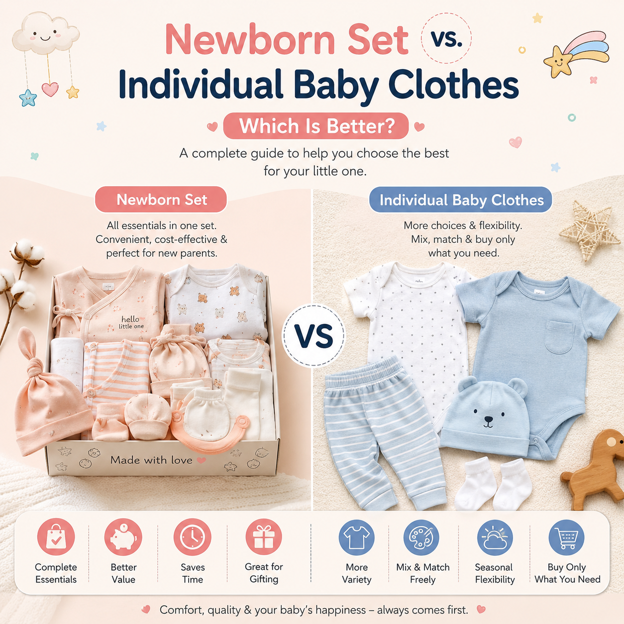 Newborn Set vs. Individual Baby Clothes: Which Is Better?