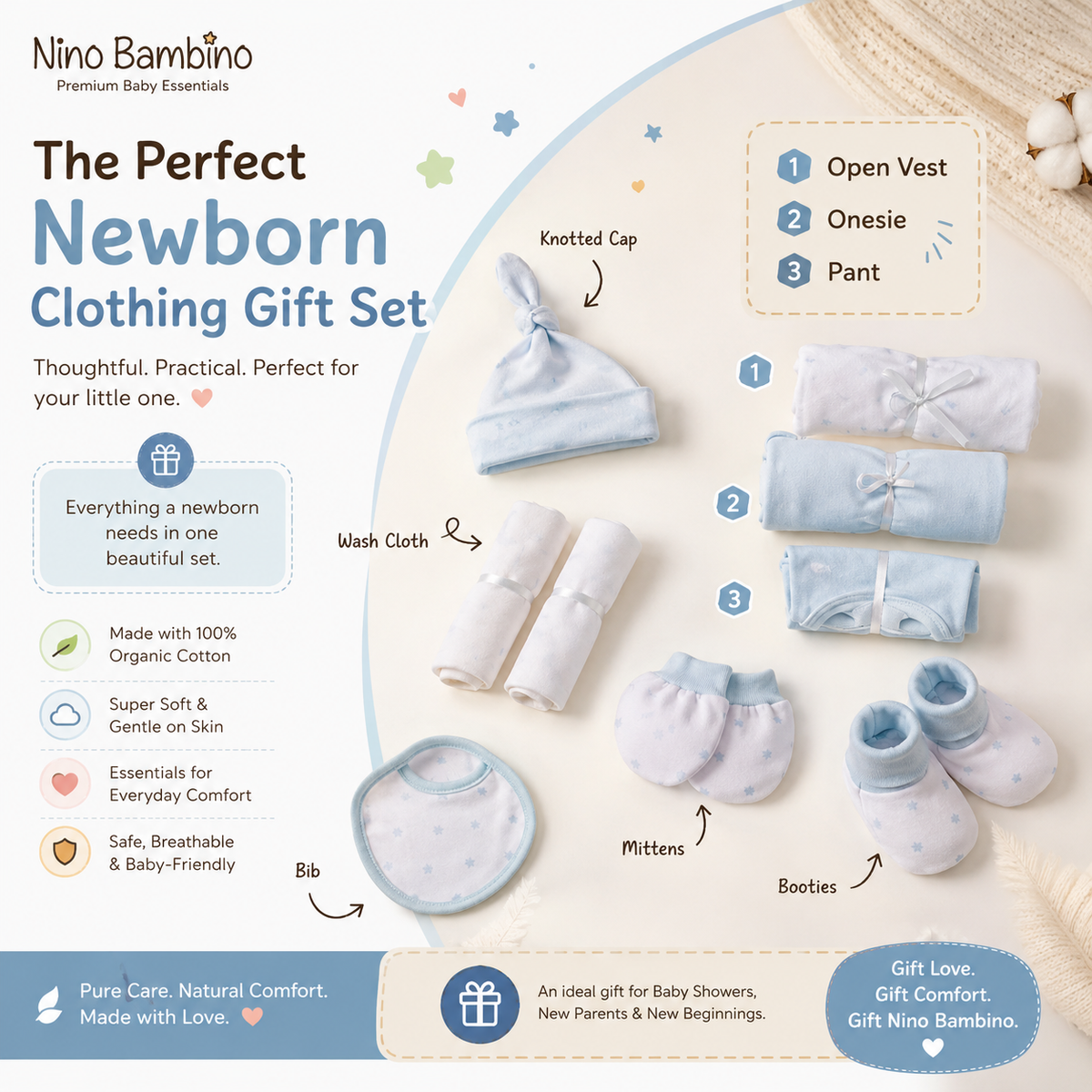 Newborn Clothing Gift Set | Perfect Baby Gifts by Nino Bambino