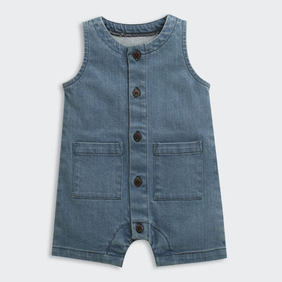 Nino Bambino 100% Oraganic Cotton Solid Sleeveless Half Romper With Hat For Baby Girl