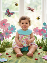 Nino Bambino 100% Organic Cotton Dress With Bloomer For Baby Girl