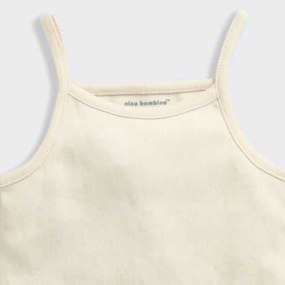 Nino Bambino 100% Oraganic Cotton Solid Strap Assorted Camisole For Baby Girl-Pack Of 2