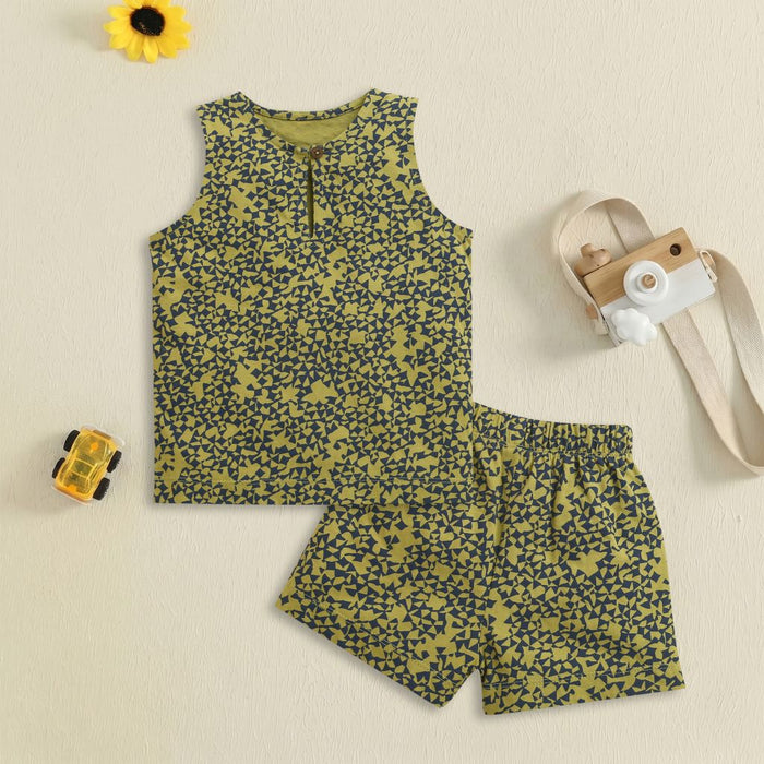 Nino Bambino 100% Organic Cotton Printed Shirt With Short Set For Kid Boy