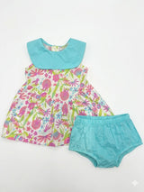 Nino Bambino 100% Organic Cotton Dress With Bloomer For Baby Girl