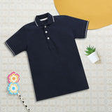 Nino Bambino Short Sleeve Polo Neck Navy Blue T-shirts For Boys