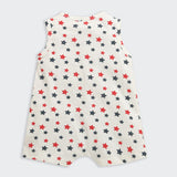 Nino Bambino 100% Oraganic Cotton Star Print Sleeveless Half Romper For Baby Girl