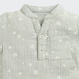 Nino Bambino 100% Organic Cotton Printed Shirt With Short Set For Kid Boy