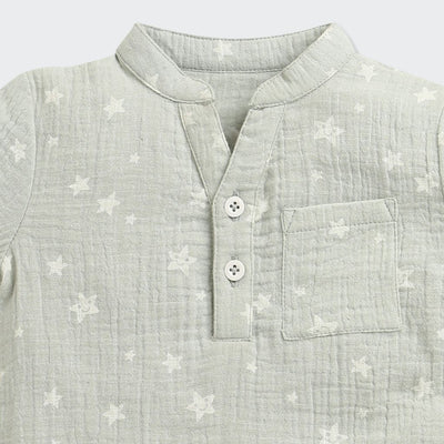 Nino Bambino 100% Organic Cotton Printed Shirt With Short Set For Kid Boy