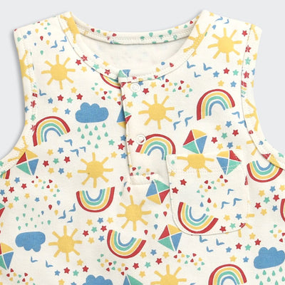 Nino Bambino 100% Organic Cotton Printed Shirt With Short Set For Kid Boy