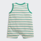 Nino Bambino 100% Oraganic Cotton Strip Sleeveless Half Romper For Baby Boy & Baby Girl