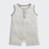 Nino Bambino 100% Oraganic Cotton Strip Sleeveless Half Romper For Baby Girl & Baby Boy